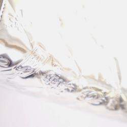 Pre Owned Chanel Pochette Silver Patent Leather Precious Symbols Bag