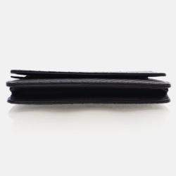 Pre Owned Chanel Black Caviar Chevron Wallet On Chain 
