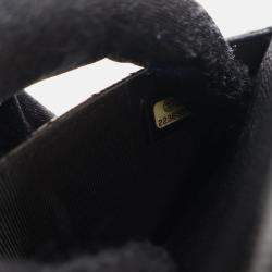 Pre Owned Chanel Black Caviar Chevron Wallet On Chain 