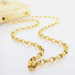 Pre Owned Chanel V Stitch Bijoux Vintage Gold Lambskin Shoulder Bag