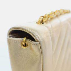 Pre Owned Chanel V Stitch Bijoux Vintage Gold Lambskin Shoulder Bag