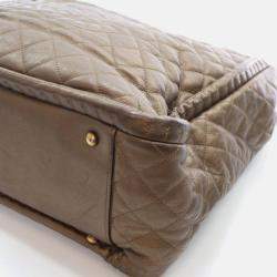 Pre Owned Chanel Istanbul Tote Metallic Bronze Calfskin Shoulder Bag