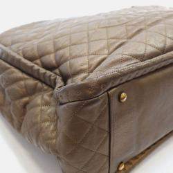 Pre Owned Chanel Istanbul Tote Metallic Bronze Calfskin Shoulder Bag