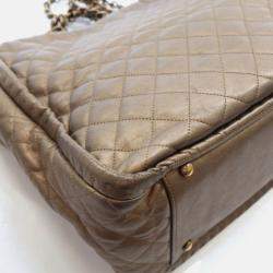 Pre Owned Chanel Istanbul Tote Metallic Bronze Calfskin Shoulder Bag