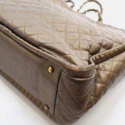 Pre Owned Chanel Istanbul Tote Metallic Bronze Calfskin Shoulder Bag