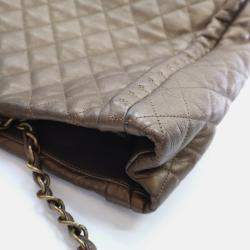 Pre Owned Chanel Istanbul Tote Metallic Bronze Calfskin Shoulder Bag