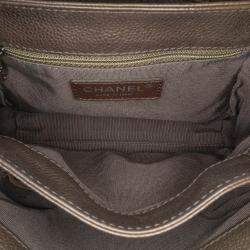 Pre Owned Chanel Brown CC Quilted Caviar Crossbody