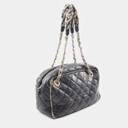 Pre Owned Chanel Black Lambskin Chain Shoulder Bag