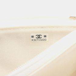 Pre Owned Chanel White Calfskin Wallet on Chain 