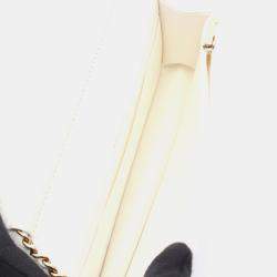 Pre Owned Chanel White Calfskin Wallet on Chain 