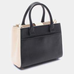 Pre Owned Chanel Neo Executive Small Black and Beige Leather Tote Bag