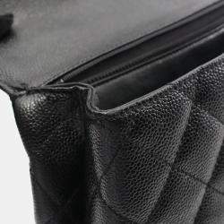 Pre Owned Chanel Kelly Black Calfskin Shoulder Bag