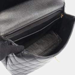 Pre Owned Chanel Kelly Black Calfskin Shoulder Bag
