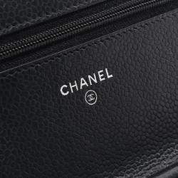 Pre Owned Chanel Classic Black Calfskin Wallet on Chain