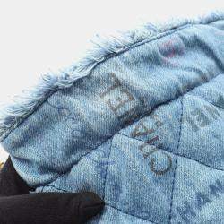 Pre Owned Chanel Small Blue Denim Bucket Crossbody Bag
