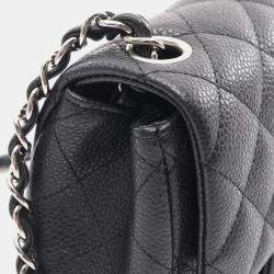 Pre Owned Chanel Classic Square Mini Gray Calfskin Shoulder Bag