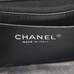 Pre Owned Chanel Classic Square Mini Gray Calfskin Shoulder Bag