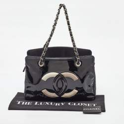Pre Owned Chanel Black Patent Vinyl Small CC Lipstick Ligne Tote