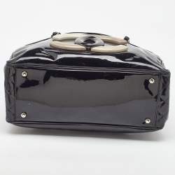 Pre Owned Chanel Black Patent Vinyl Small CC Lipstick Ligne Tote