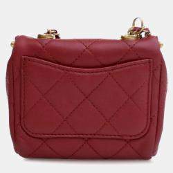 Pre Owned Chanel Red Micro Quilted Lambskin My Crush Bag