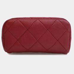 Pre Owned Chanel Red Micro Quilted Lambskin My Crush Bag