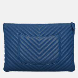 Pre Owned Chanel Chevron O Case Pouch