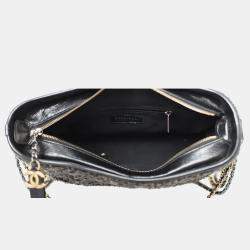 Pre Owned Chanel Tweed Calfskin Medium Gabrielle Hobo Bag