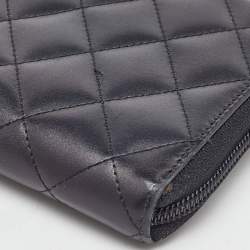 Pre Owned Chanel Black Quilted Leather CC Cambon Ligne Zip Around Organizer Wallet