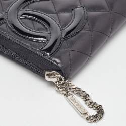 Pre Owned Chanel Black Quilted Leather CC Cambon Ligne Zip Around Organizer Wallet