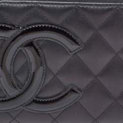 Pre Owned Chanel Black Quilted Leather CC Cambon Ligne Zip Around Organizer Wallet