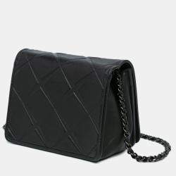 Pre Owned Chanel Black Mini Calfskin Propeller Flap