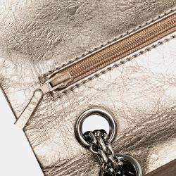 Pre Owned Chanel Beige Reissue 2.55 Aged Metallic Calfskin Double Flap 225