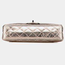 Pre Owned Chanel Beige Reissue 2.55 Aged Metallic Calfskin Double Flap 225
