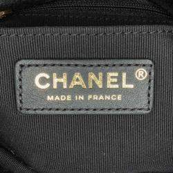 Pre Owned Chanel Black Mini Quilted Velvet Double Frame Flap