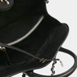 Pre Owned Chanel French Riviera Black Perforated Calfskin Top Handle Bag