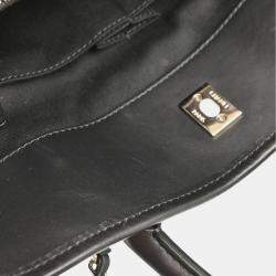 Pre Owned Chanel French Riviera Black Perforated Calfskin Top Handle Bag