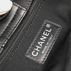 Pre Owned Chanel French Riviera Black Perforated Calfskin Top Handle Bag