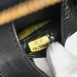 Pre Owned Chanel Vanity Black Cotton Wild Stitch Top Handle Bag