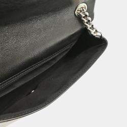 Pre Owned Chanel Turnlock Full Flap Small Black Embossed Calfskin Shoulder Bag