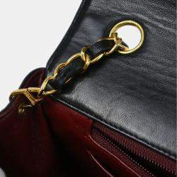 Pre Owned Chanel Mademoiselle Flap Black Lambskin Shoulder Bag