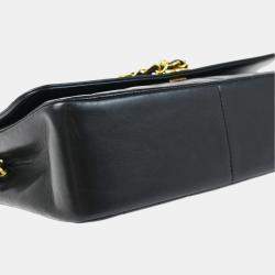 Pre Owned Chanel Mademoiselle Flap Black Lambskin Shoulder Bag