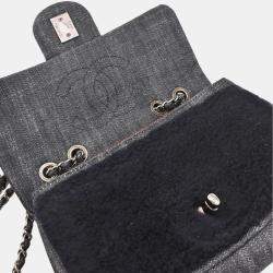 Pre Owned Chanel Paris Dallas Single Flap Navy Mouton Denim Shoulder Bag