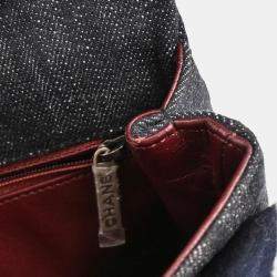 Pre Owned Chanel Paris Dallas Single Flap Navy Mouton Denim Shoulder Bag