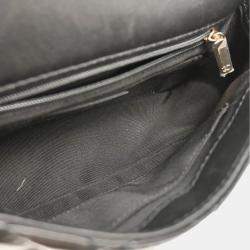 Pre Owned Chanel Straight Flap Black Lambskin Shoulder Bag