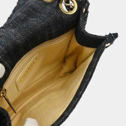 Pre Owned Chanel Night Flight Mademoiselle Lock Indigo Denim Shoulder Bag