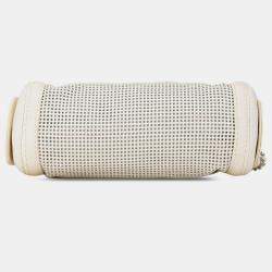 Pre Owned Chanel Cream Caviar Perforated Pulley Shoulder Bag