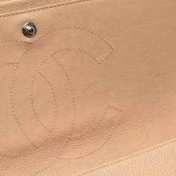 Pre Owned Chanel Brown Jumbo Classic Caviar Double Flap