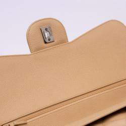 Pre Owned Chanel Brown Jumbo Classic Caviar Double Flap