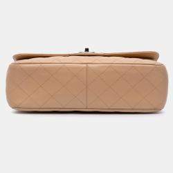 Pre Owned Chanel Brown Jumbo Classic Caviar Double Flap