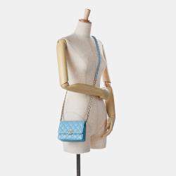 Pre Owned Chanel Blue Quilted Lambskin Candy Chain Wallet